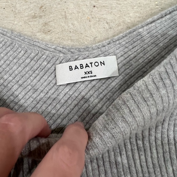 Aritzia Babaton Kitano sweater grey cross back - Picture 2 of 6